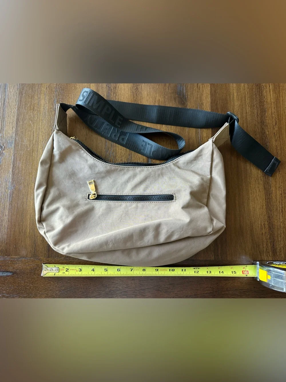 Pretty Simple Taupe Cross Body Bag - Picture 3 of 7